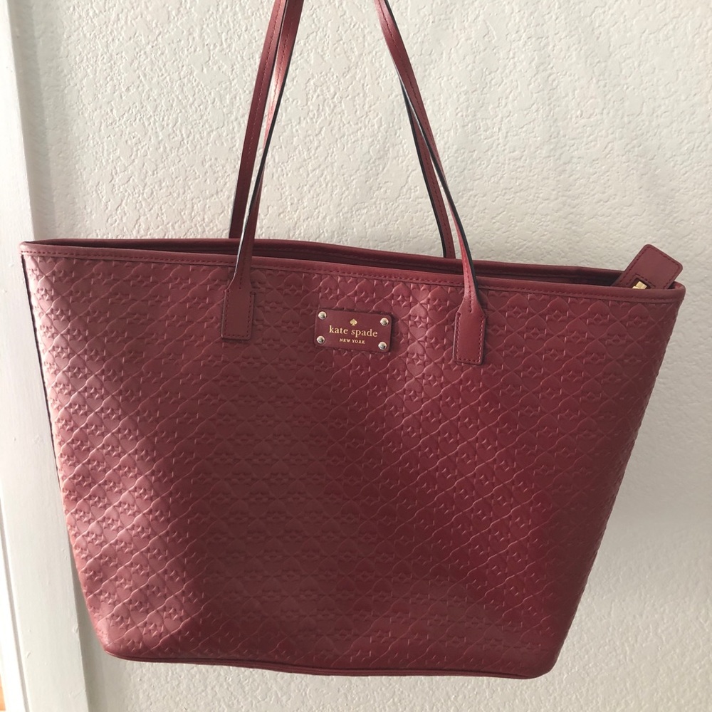 Red Kate Spade Leather Tote